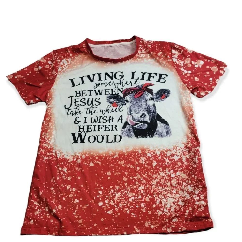 Living Life cow shirt S